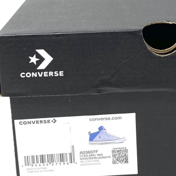 Converse Ctas Axel Mid Shoes Sneakers Skate Kid Women Casual Gray Canvas A03607F - Picture 6 of 7